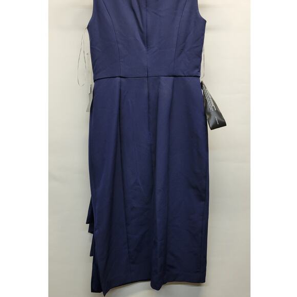 Kay Unger Raven Stretch Crepe Midi-Dress Size 4 New - Picture 6 of 12